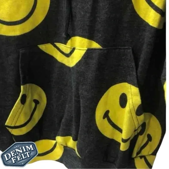 Aviator Nation Unisex Black/Yellow Smiley Repeat Relaxed Pullover Hoodie | EUC😀 - Picture 11 of 16